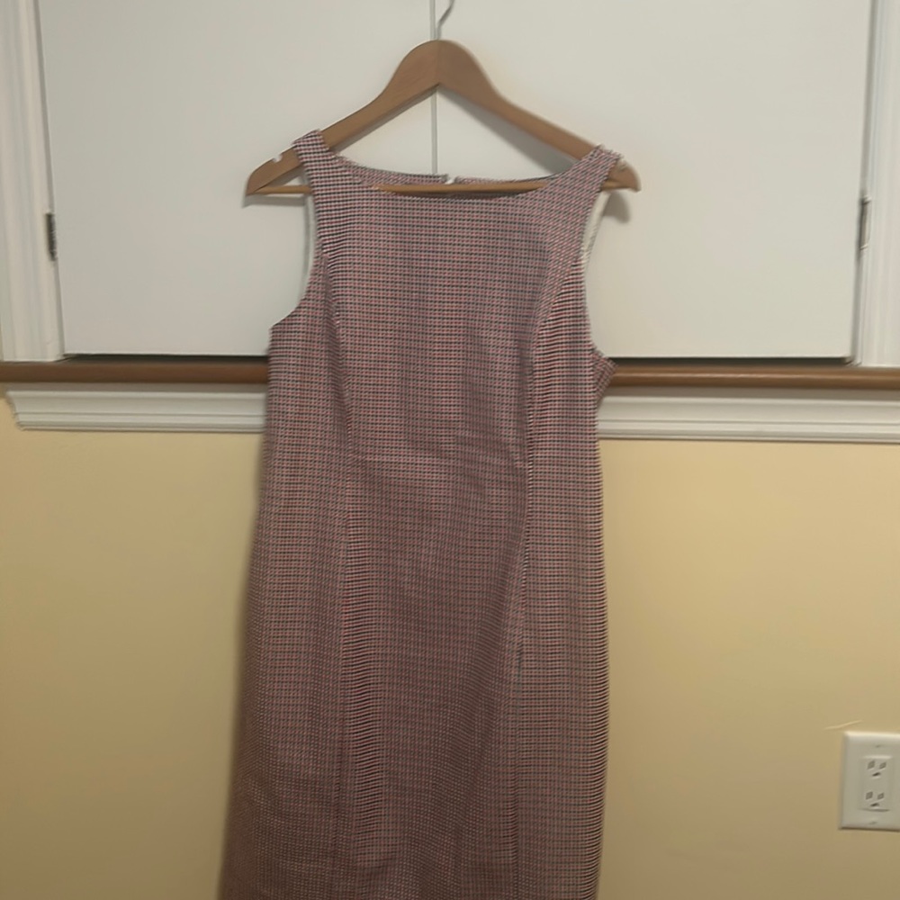 Jcrew red white and blue check cotton sheath dress like new barely worn